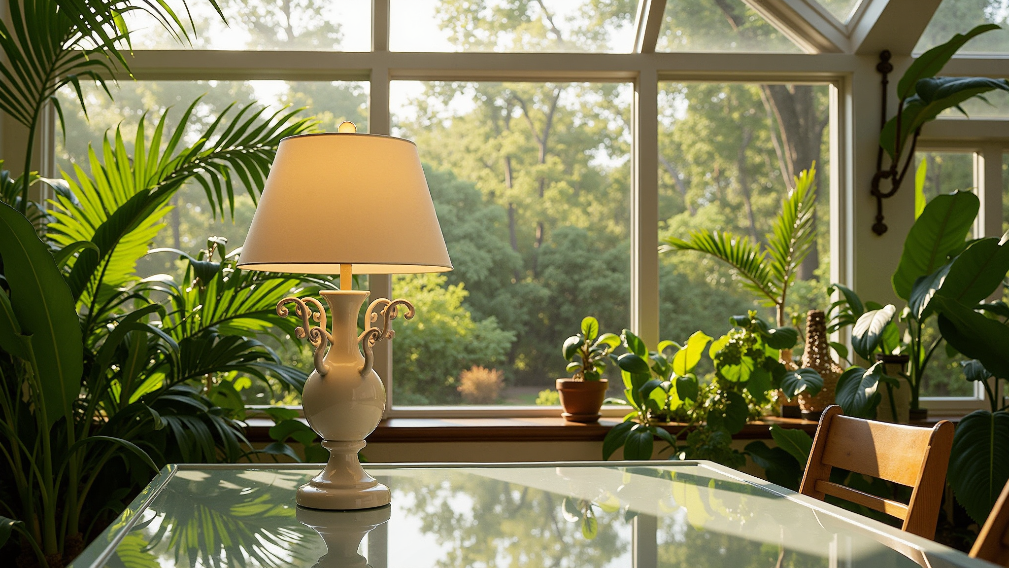 Turned Timber Table Lamp