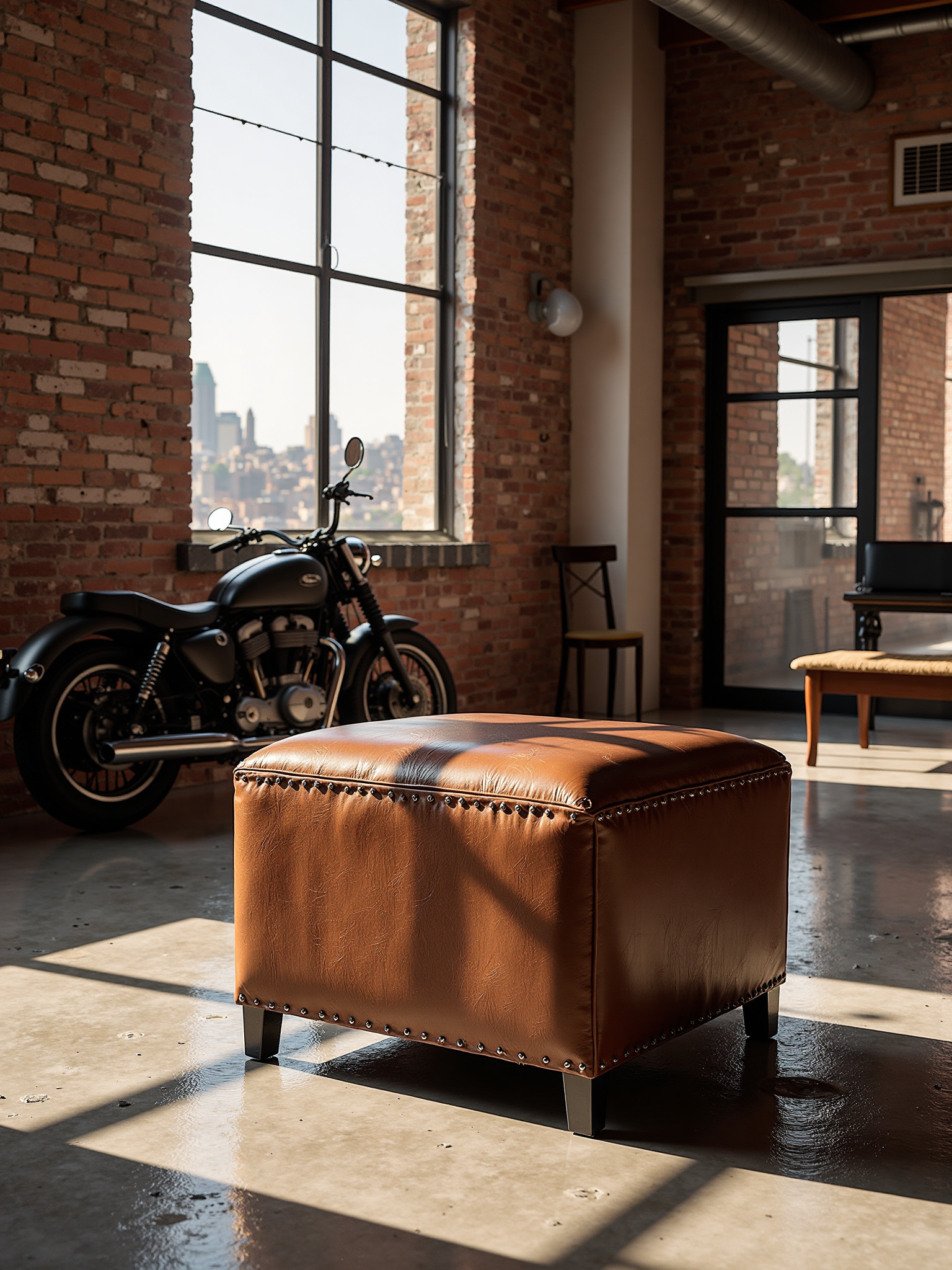 The Chester Leather Ottoman
