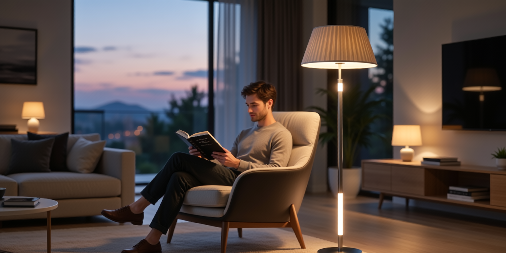 Reading Floor Lamp in Oak