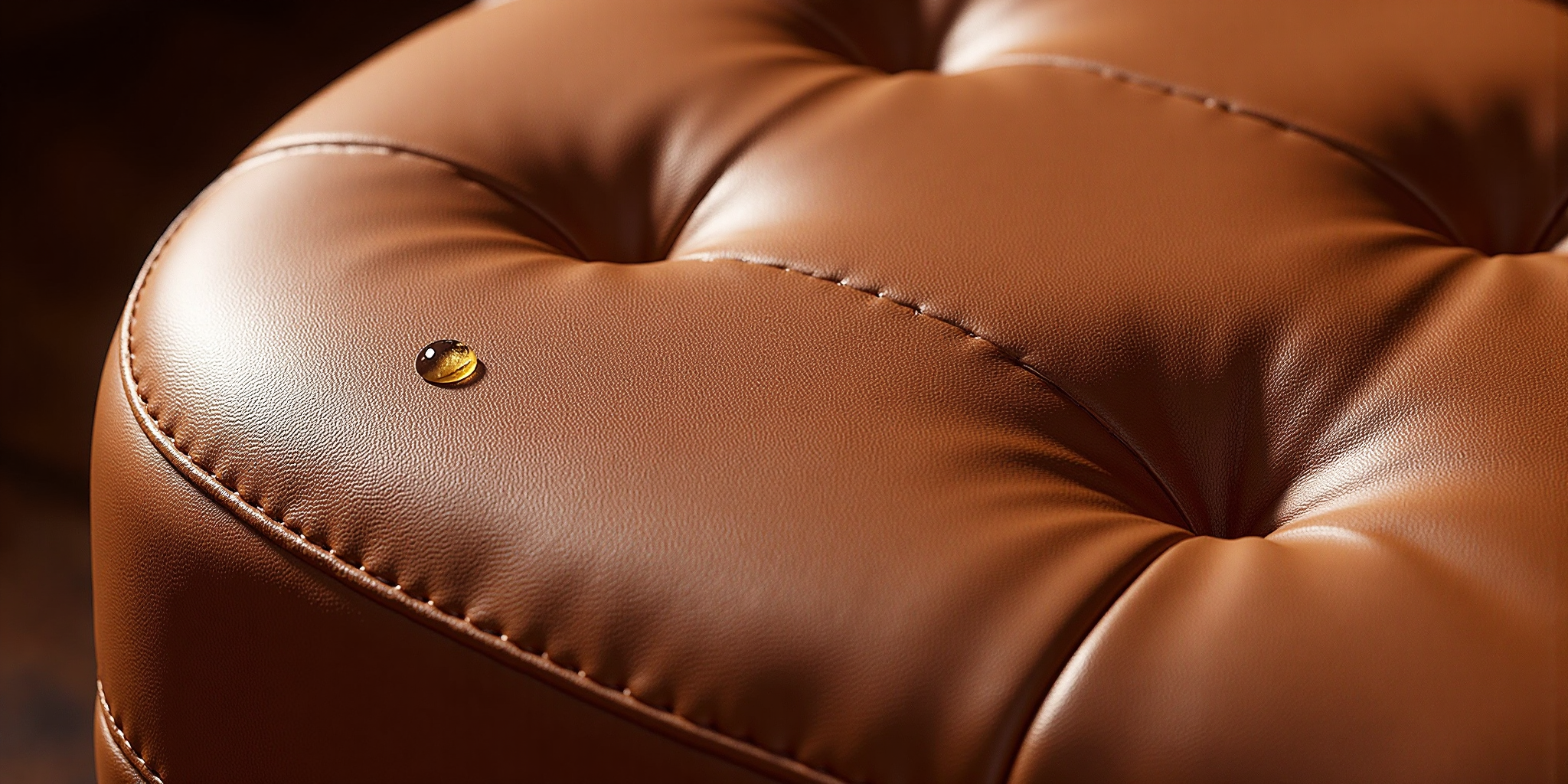 The Chester Leather Ottoman — view 2