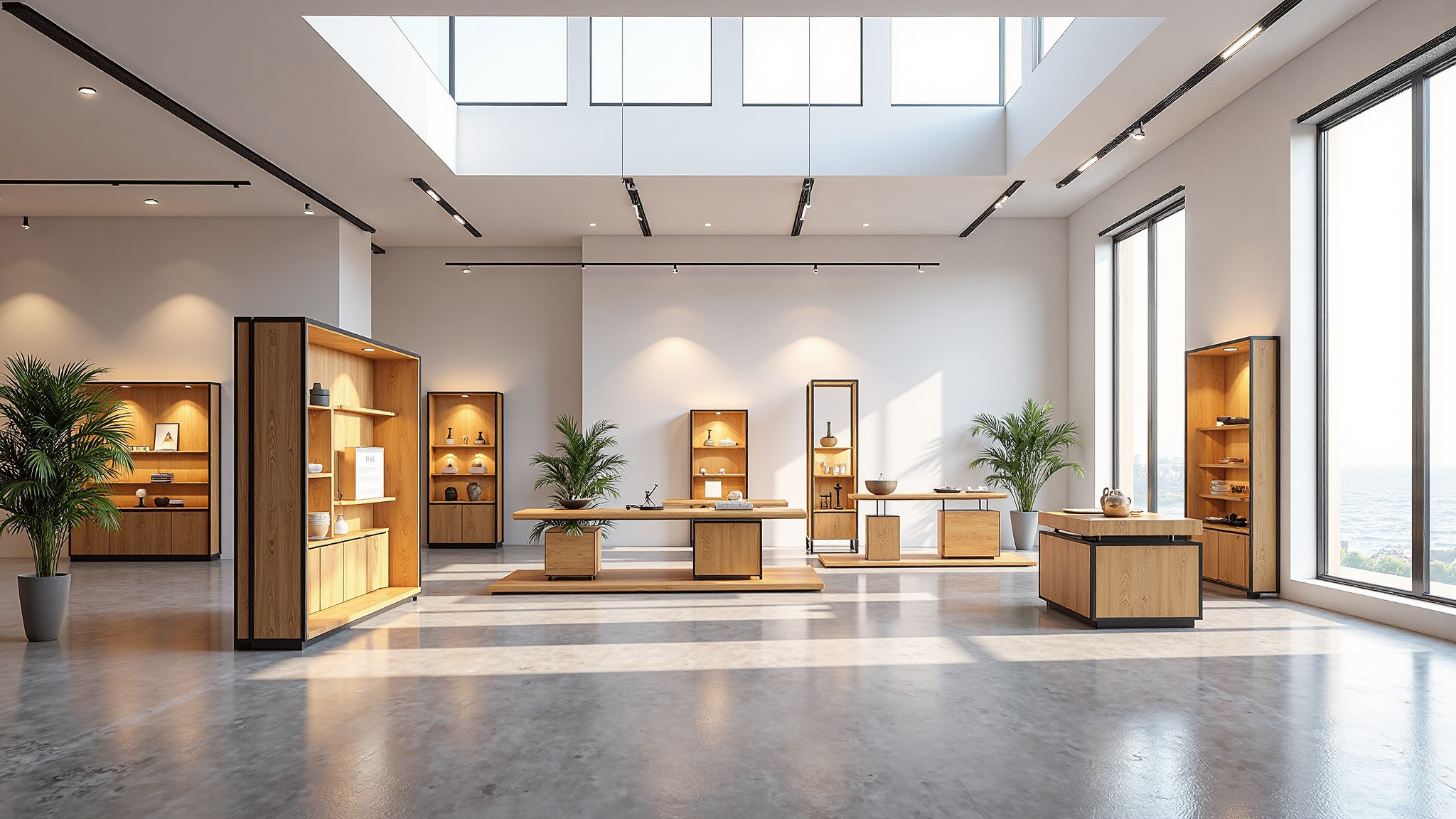 Retail showroom interior with display furniture